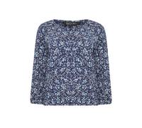 M&Co Women's Petite Button Through Cotton Blouse in Blue | Size: 8