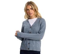 M&Co Women's Petite Cable Knit Cardigan in Blue | Size: 12-14 M&Co Blue 12-14