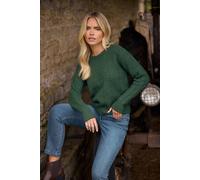 M&co Petite Cable Knit Jumper In Green Green 16-18