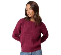 M&Co Women's Petite Cable Knit Jumper in Red | Size: 8/10