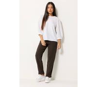 M&Co Women's Petite Carpenter Tapered Trousers in Chocolate | Size: 8 M&Co Chocolate 8