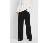 M&Co Petites Petite Cord Wide Leg Trousers - Women's Black