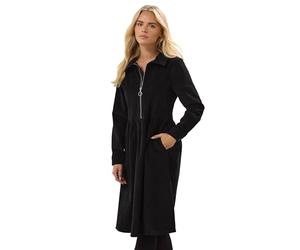 M&Co Petite Cord Zip Shirt Dress - Women's Black