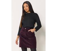 M&Co Women's Petite Corduroy A-Line Skirt in Purple | Size: 12