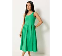 M&Co Women's Petite Cotton Midi Dress in Green | Size: 12 M&Co Green 12