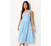 M&co Petite Cotton Midi Dress In Light Blue Light Blue