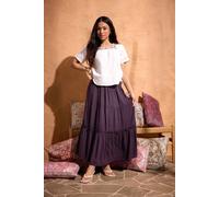 M&co Petite Crinkle Maxi Skirt In Purple Purple