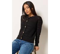 M&Co Women's Petite Crochet Cardigan in Black | Size: 8-10 M&Co Black 8-10