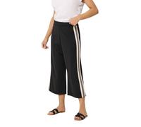 M&Co Women's Petite Cropped Side Stripe Trousers in Black | Size: 14 M&Co Black 14