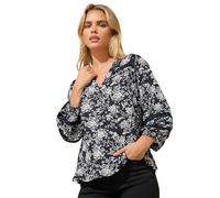 M&Co Petite Damask Print Lace Insert Top - Women's