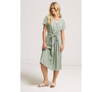 Petite Ditsy Floral Belted Midi Dress M&Co Light Green 16