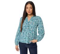 M&Co Petite Ditsy Floral Cotton Blouse - Women's Blue