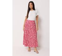 M&co Petite Ditsy Floral Maxi Skirt In Red Red