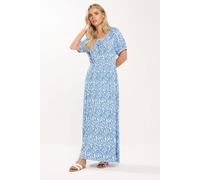 M&co Petite Ditsy Floral Midi Dress In Blue Blue