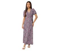 M&Co Petite Ditsy Floral Print Maxi Wrap Dress - Women's Pink