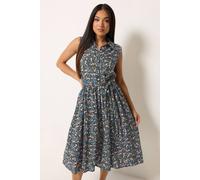 M&Co Women's Petite Ditsy Floral Print Shirt Dress in Black | Size: 12 M&Co Black 12