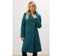 Petite Double Breasted Coat M&Co Teal 10