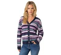 M&Co Women's Petite Fairisle V-Neck Cardigan in Purple | Size: 16-18 M&Co Purple 16-18