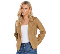 M&Co Petite Faux Suede Biker Jacket - Women's