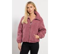 M&co Petite Fleece Jacket In Pink Pink 14
