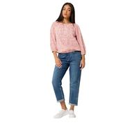 M&Co Women's Petite Floral Button Down Blouse in Pink | Size: 12 M&Co Pink 12