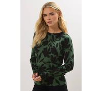 Petite Floral Crew Neck Jumper M&Co Green 12-14