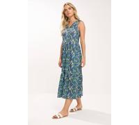 M&Co Petites Petite Floral Ditsy Print Sleeveless Dress - Women's Blue
