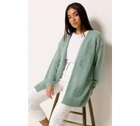M&Co Women's Petite Floral Embroidered Cardigan in Light Green | Size: 8-10 M&Co Light Green 8-10