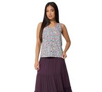 M&Co Petite Floral Print Cotton Button Vest Top - Women's Pink