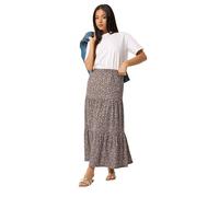 M&Co Women's Petite Floral Maxi Skirt in Brown | Size: 12 M&Co Brown 12