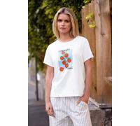 M&co Petite Graphic Print Cotton T-Shirt In White White