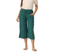 M&Co Women's Petite Foil Detail Cropped Trousers in Teal | Size: 8 M&Co Teal 8