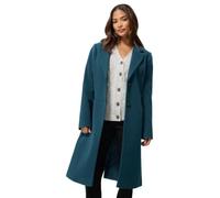 M&Co Women's Petite Tailored Midi Coat in Teal | Size: 12
