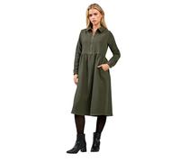 M&Co Women's Petite Zip Detail Twill Dress in Dark Green | Size: 14 M&Co Dark Green 14