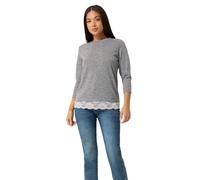 M&Co Petite Lace Hem Top - Women's Grey