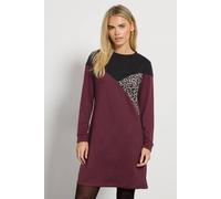 M&Co Women's Petite Leopard Print Dress in Dark Red | Size: 14 M&Co Dark Red 14