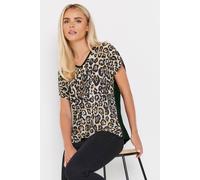 M&co Petite Leopard Print Top In Brown Brown 16