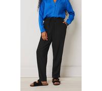 Petite Linen Joggers M&Co Black 14