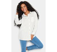 M&Co Petites Petite Linen Long Sleeve Shirt - Women's White