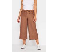 Petite Linen Look Culottes M&Co Brown 10