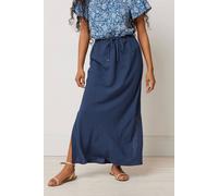 Petite Linen Maxi Skirt M&Co Dark Navy 14