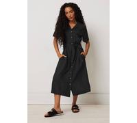 Petite Linen Shirt Dress M&Co Black 18