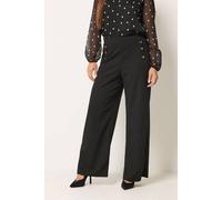 M&Co Women's Petite Military Button Trousers in Black | Size: 16 M&Co Black 16