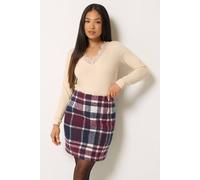 M&Co Women's Petite Mini Skirt in Dark Red | Size: 16