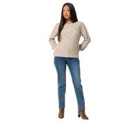 M&Co Women's Petite Slash Neck Jumper in Light Brown | Size: 12/14