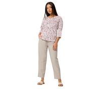 M&Co Petite Natural Linen Joggers - Women's Brown