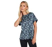 Petite Ditsy Floral Print Top M&Co Blue 14