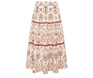 M&Co Petite Orange Abstract Print Maxi Skirt - Women's