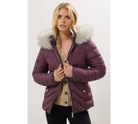 M&co Petite Padded Puffer Jacket In Red Red 8