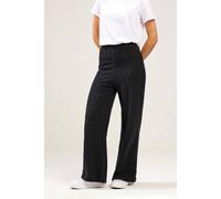 M&Co Women's Petite Pinstripe Wide Leg Trousers in Black | Size: 18 M&Co Black 18